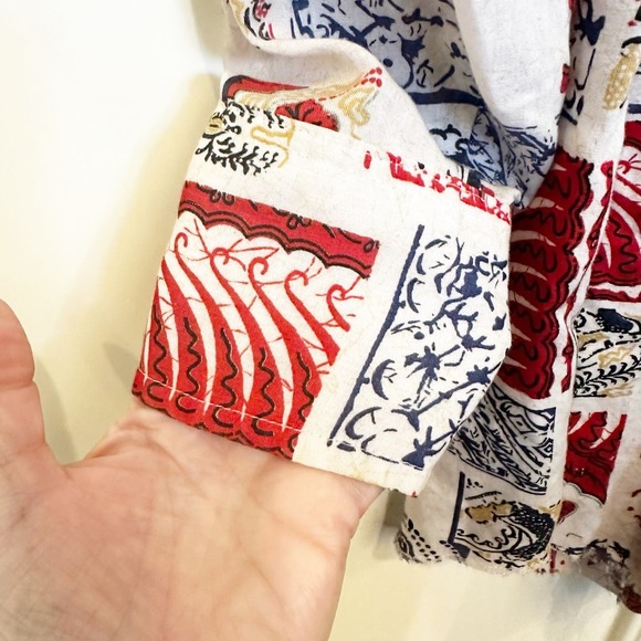 Vintage American Prior Westerns Pearl Snap Red Blue Mens Country Rodeo Shirt - Picture 9 of 13